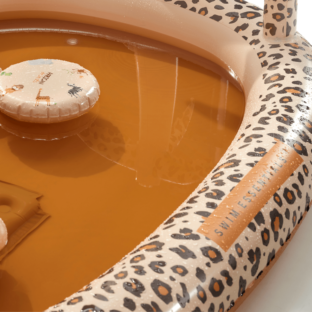 Swim Essentials Opblaasbaar Kinderzwembad – 150 Cm, Beige Panterprint, 3 Luchtkamers, 180 Liter, Geschikt Vanaf 3 Jaar, Inclusief Reparatieset