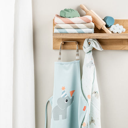 Waterproef schort Celebration Blue koop je bij Babywinkel