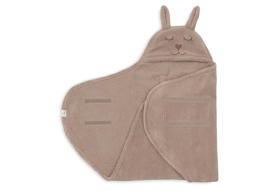 Jollein Wikkeldeken Baby Bunny Cloudy Rib/ Milky Coffee koop je bij Babywinkel