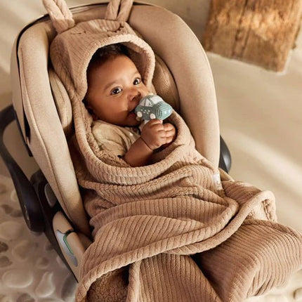 Wikkeldeken Bunny Cloudy Rib - Milky Coffee - Babywinkel - 8717329401570