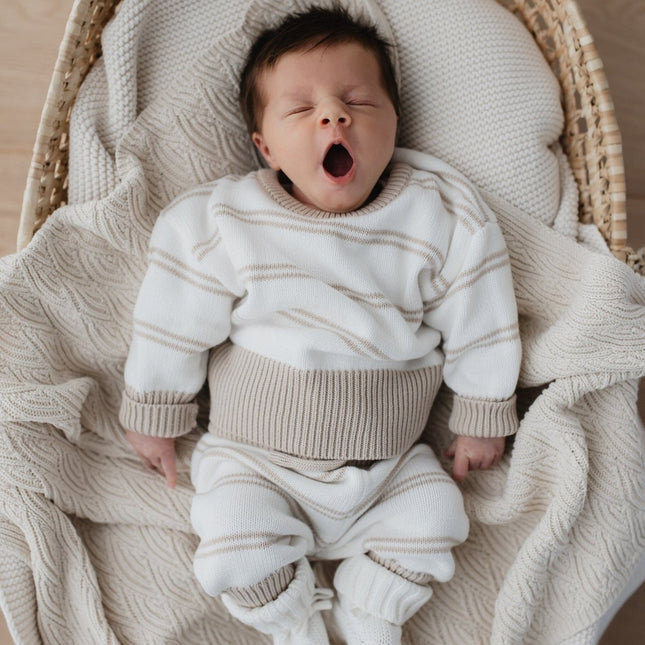 Yumi Baby Kleding Set Knitted Sandy Stripe koop je bij Babywinkel