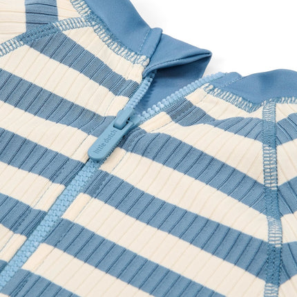 Zwempak korte mouwen Ocean Blue Stripes koop je bij Babywinkel