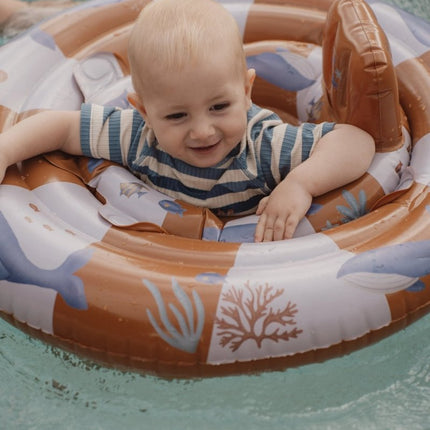 Zwempak korte mouwen Ocean Blue Stripes koop je bij Babywinkel